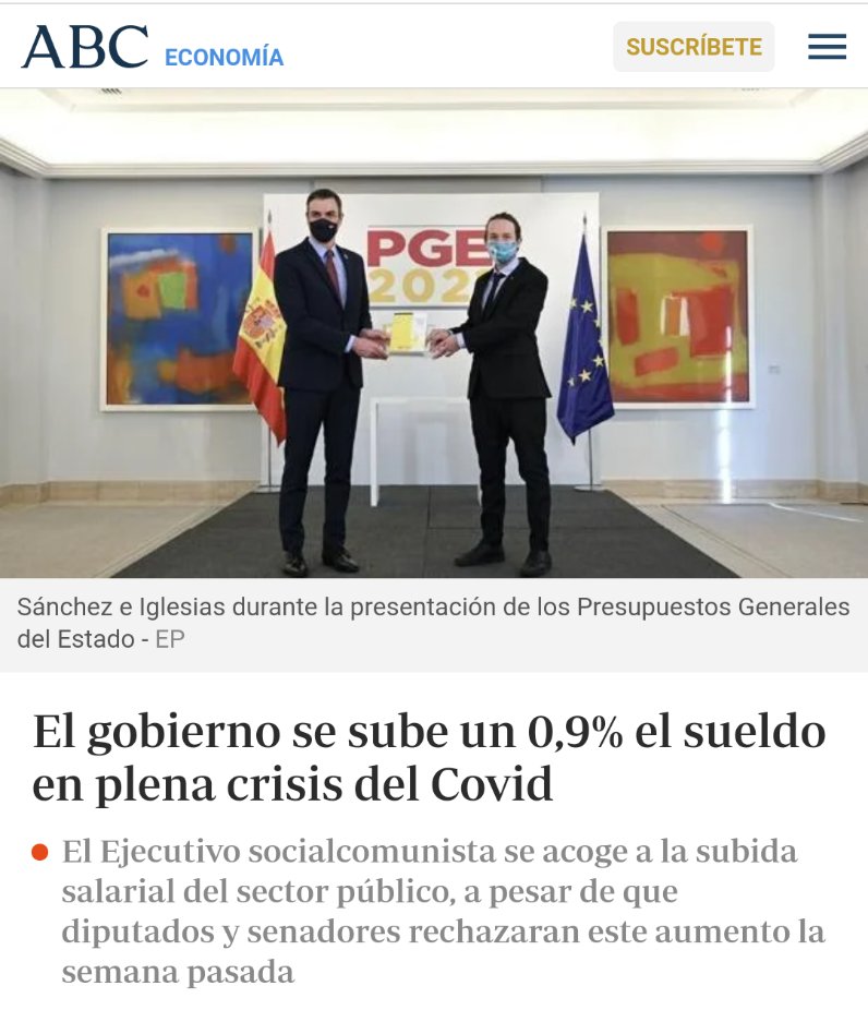 javierbasco's tweet photo. 👉 Tremenda desvergüenza la de #PedroSánchez y #PabloIglesias.

👉 #Ahogan a los #autónomos y ellos suben el sueldo al gobierno que peor está gestionando la pandemia en Europa. https://t.co/KKd09XxcgR