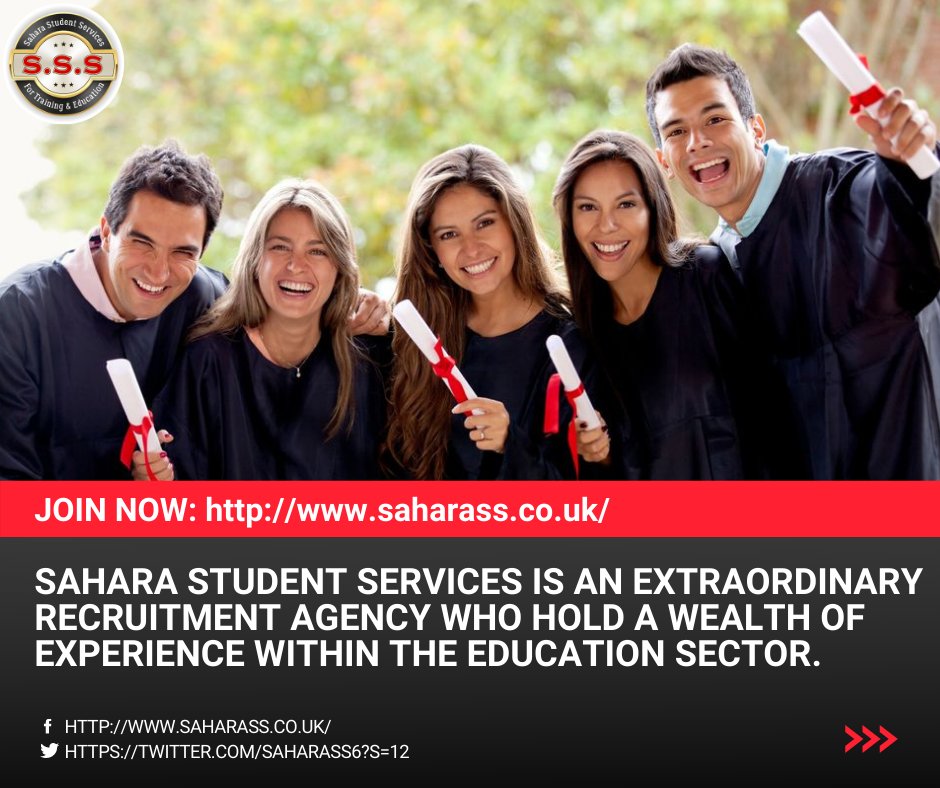 Sahara Student Services is an extraordinary Recruitment Agency who hold a wealth of experience within the Education Sector.
 visit our website:saharass.co.uk
#sahara #student #Services #education #sector
