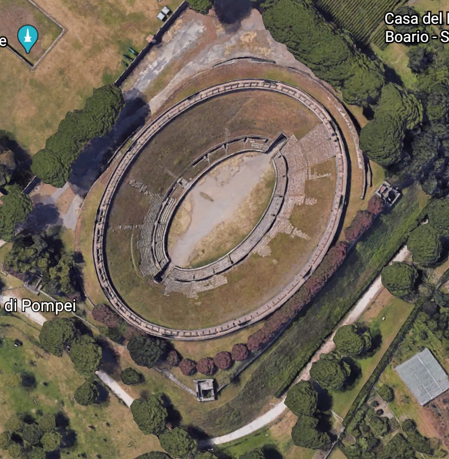  #CLST6 For my  #LookCloser7, I focused on the stone amphitheater and the Domus Sirici. I wanted to look at the amphitheater because it is in remarkably good condition given its age. It was built in 70 BCE and was one of the first stone amphitheaters for gladiatorial combat [1].