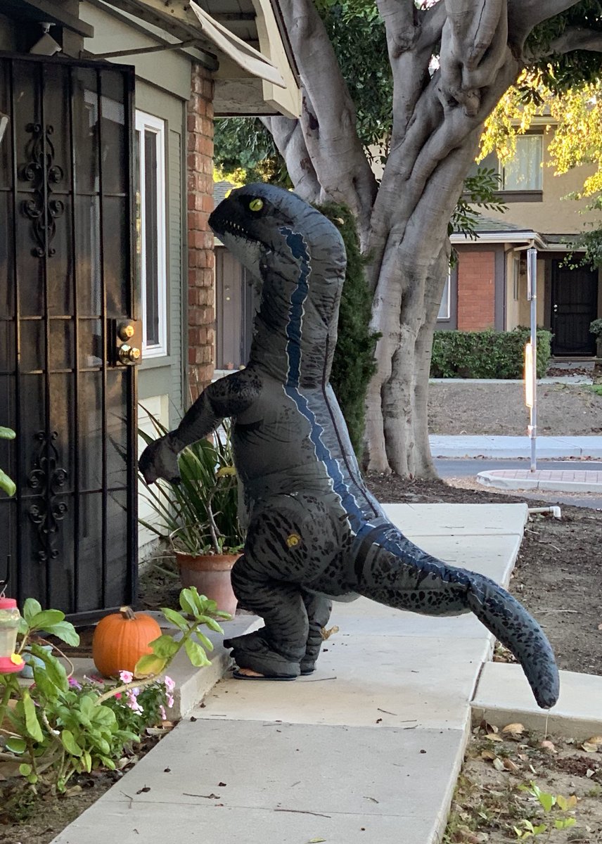 GenReifer's tweet photo. We’ve got a velociraptor roaming the streets! #Halloween2020 🎃 https://t.co/XK08qURaJO