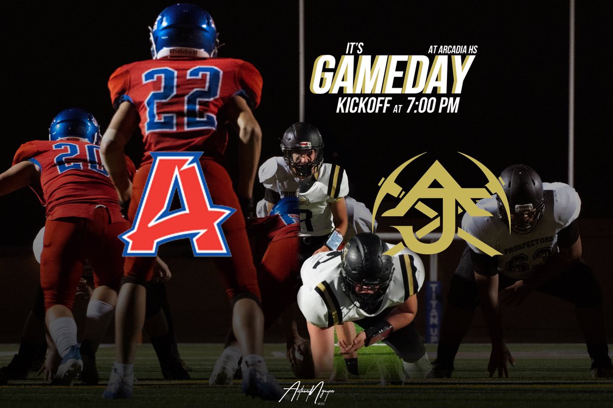 APACHE JUNCTION, this is it, IT’S GAME DAY! The Prospectors will travel to Arcadia to battle the Titans!

🆚 Arcadia Titans (<a href="/TitanFootballAZ/">Arcadia Titans Football</a>)
📍 Arcadia HS (4703 E Indian School Rd)
⌚️ 7:00PM

📸: @anthonnny23

#ALLIN

<a href="/AZHSFB/">ArizonaVarsity.com 🔥PREPS🔥</a> <a href="/JUSTCHILLY/">Just Chilly</a> <a href="/CodyTCameron/">Cody Cameron</a> <a href="/PinalCentral/">PinalCentral</a> <a href="/Sports360AZ/">Sports360AZ</a>