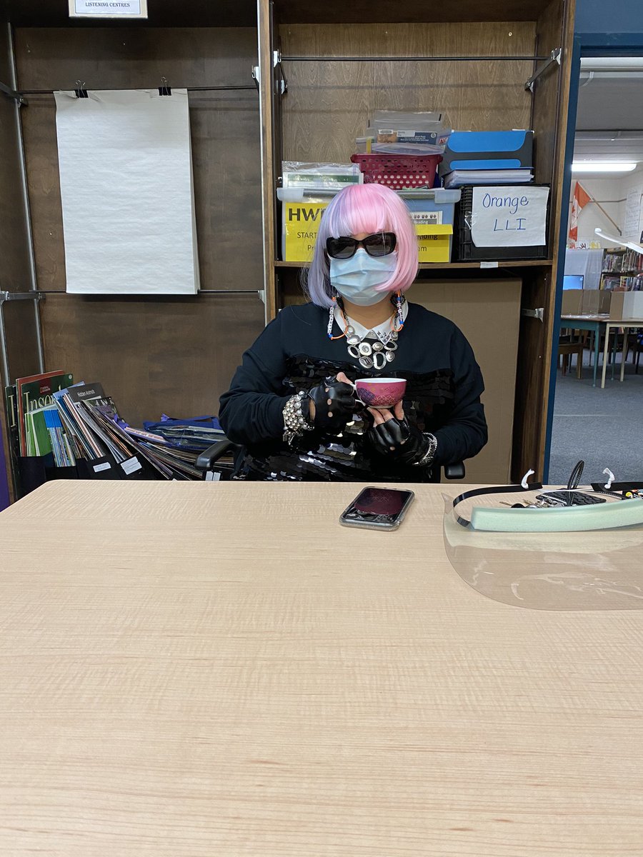 Mrs_Grybas's tweet photo. When Moira Rose shows up to your school for the student of the month award ceremony today @SIBhwdsb everyone goes crazy! Mrs Morabito you truly are the best! You made a crappy week end on a humorous note ❤️ Plus, your “bebes’s” were flawless! @HWDSB @danjlevy @SchittsCreek https://t.co/BJ3PCVyLEC