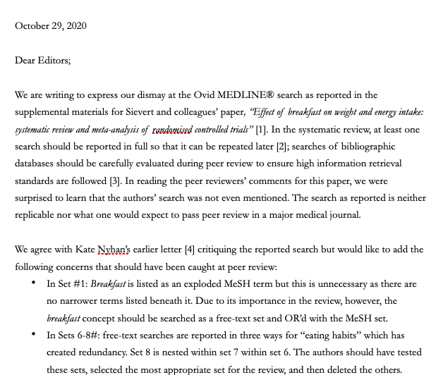 giustini's tweet photo. We need a memorable hashtag when critiquing searches in #knowledge #synthesis. Working on a letter to editors for @bmj_latest to make some recommendations about improving reported searches in support of reviews. 

That's all. #medlibs #SRsearchfail https://t.co/sGO2BqCCGr