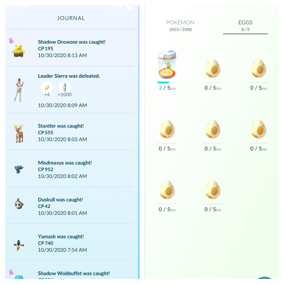 ArtistLani's tweet photo. @NianticHelp Thanks for the radars, but why didn’t I get a 12k egg after defeating Sierra!? 
I had a free egg slot. https://t.co/coFOmlvwl5