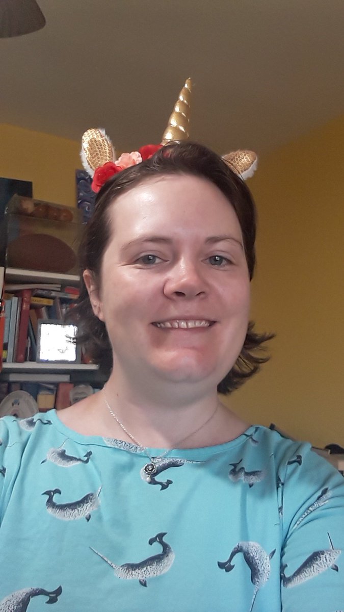 Smlindbe's tweet photo. My professor look today. #zoomclass #Halloween2020 #narwhals #unicorns #looklikeaprofessor https://t.co/2d8VkeJWBS