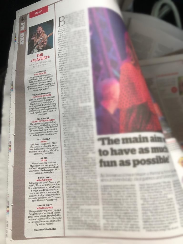 gilesbidder's tweet photo. Very excited about all the new stuff I've written about in @theipaper today

Thank you subs for letting 'pleasantly demented' get through

@julienrbaker / @mountain_goats / @Tim_Burgess / @HeyColossus / @MEREXEREM / @brighteyesband / @BluffYankee #YankeeBluff https://t.co/ClM49ejLpU
