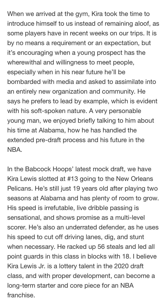 While many are looking at old film from January - March, @BabcockHoops @dmurrayNBA and @GrantAquiNBA came out for a few days sat and watched and noticed a new and improved Kira. Some great points made in the excerpts below.