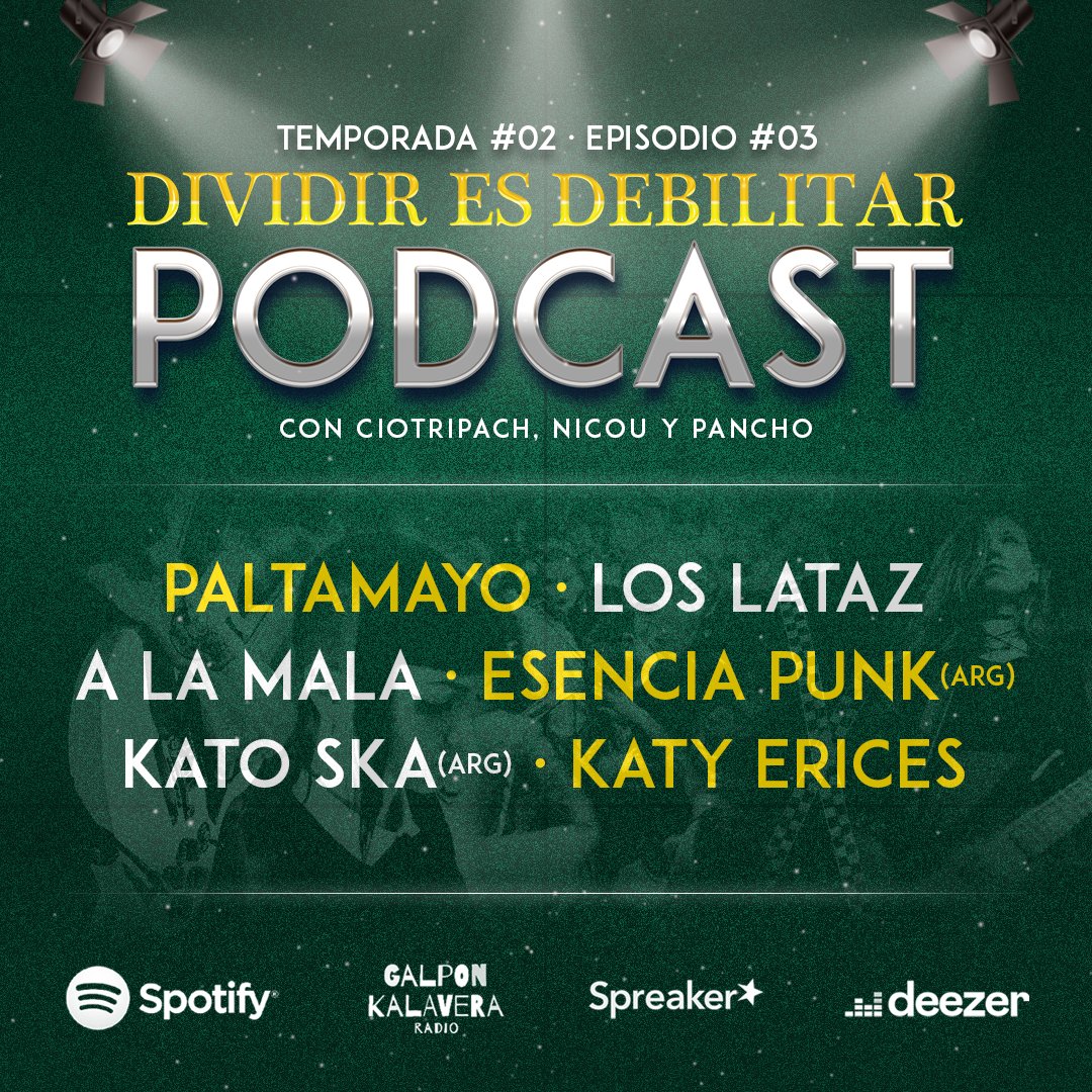 Hoy como todos los viernes  a las 20hs suena DIVIDIR ES DEBILITAR por GalponKalavera.net. Pato, Nicou y Pancho nos deleitan con la creme de la creme y las novedades de la escena #punk #hxc y #ska. Les esperamos!