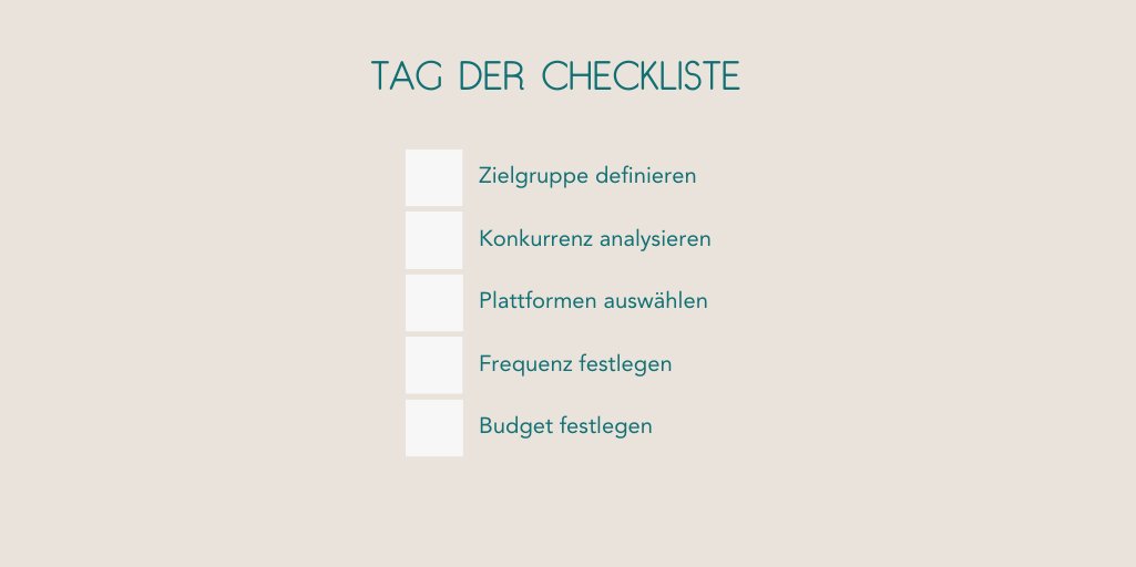 DigitalSchmiede's tweet photo. Heute ist Tag der #Checkliste!

Deswegen haben wir die perfekte Checkliste für #SocialMediaStarter mitgebracht. 

Habt ihr alle Punkte schon abgehakt?

____________________________________
#DIGITALESCHMIEDE #onestepahead #Marketing #socialmedia https://t.co/dDU3e7Dv65