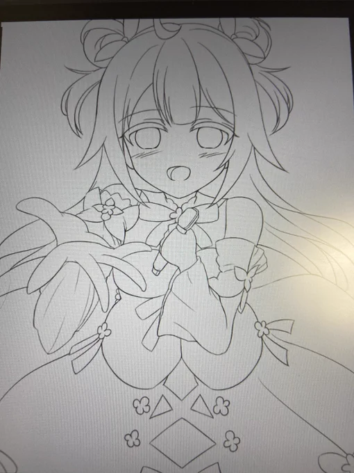 深夜だからこっそりユニコーンの線画出来たのを載せておく… 