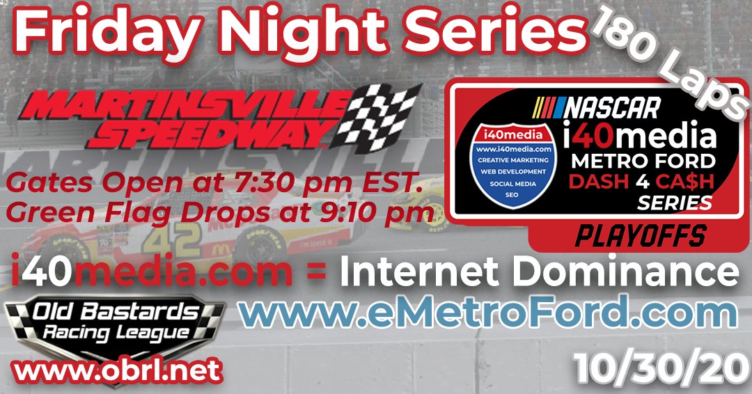 GaryCorbett88's tweet photo. @i40media @Metro_Ford_ Grand Nationals @OBRL_Racing Series Race
Friday Night @ Martinsville 180 Laps
Practice: Opens at 7:30 PM EST
To Race Be In Practice By 8:30PM

https://t.co/rFCOdYCjg7

#i40media #obrl  #iracing #iracingleague #iracingxfinity #metroford #chicagoford https://t.co/TLPBSp08Gh