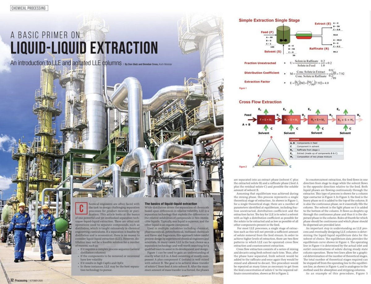 McDayLLC's tweet image. .@KochModular featured in October 
@ProcessingMag: A Basic Primer on Liquid-Liquid Extraction by Donald Glatz and Brendan Cross. Read more: buff.ly/3ocOeTh #engineeredsmarter #builtmodular #LLE