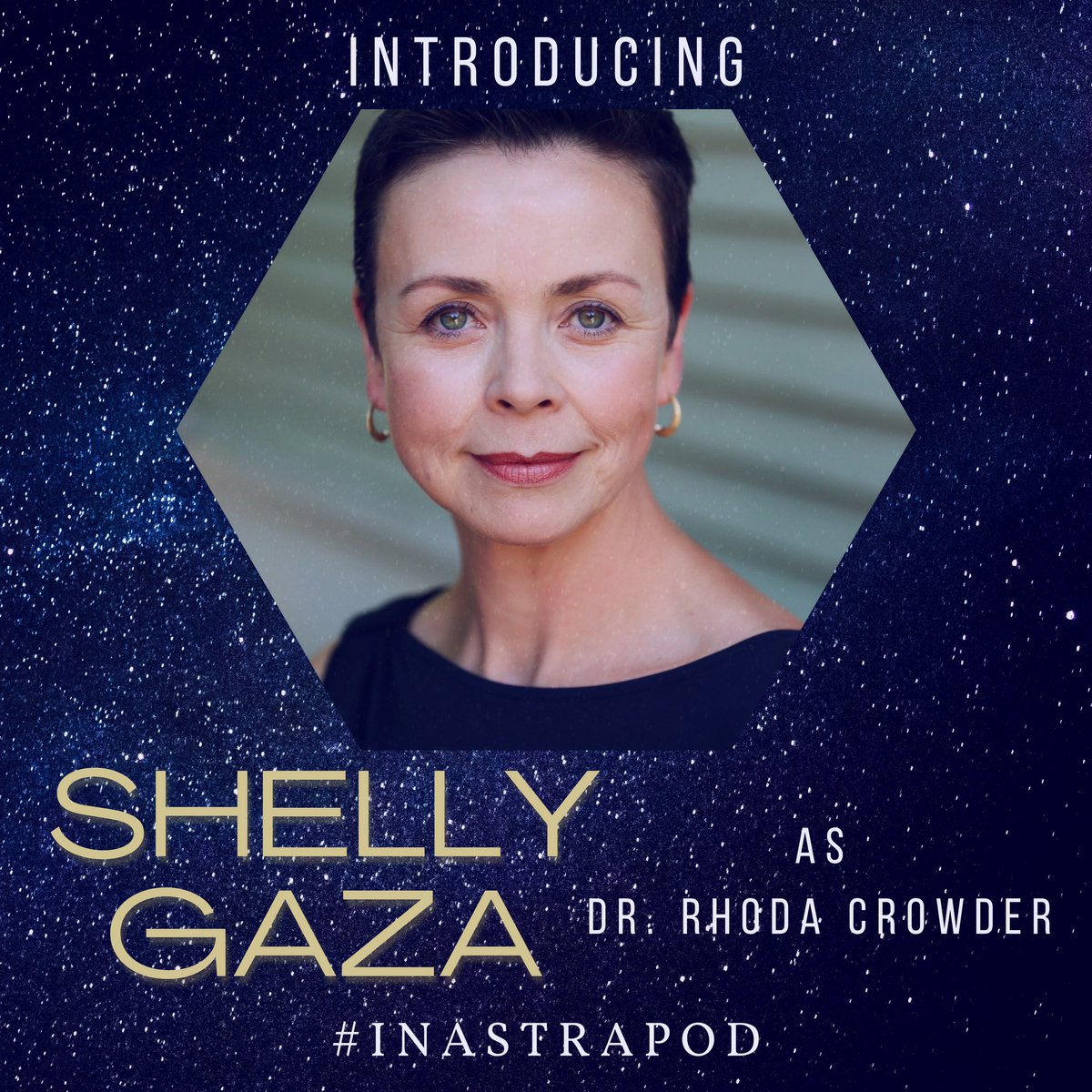 InAstraPodcast's tweet photo. The #InAstraPod season 1 finale introduces Shelly Gaza as Dr. Rhoda Crowder. Shit’s getting real. Premieres tomorrow, just in time for Halloween!! 🎃 🌌 👤 https://t.co/dIWx48BF4V