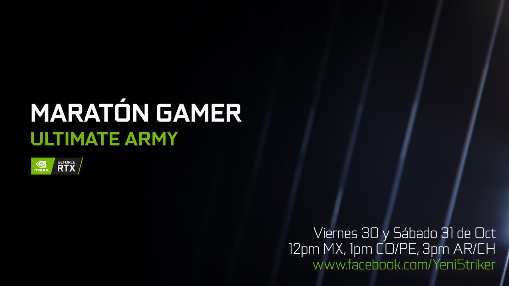 NVIDIAGeForceLA's tweet photo. Hoy y mañana no te pierdas el Maratón Gamer #UltimateArmy
Vamos a jugar con mucho #RTXOn 💪 #Warzone, #MinecraftRTX, #WatchDogsLegion, #APEX y #FortniteRTX
Participa apoyando a tu streamer favorito en https://t.co/ABcfsRovCS https://t.co/9n8SqhB1eR