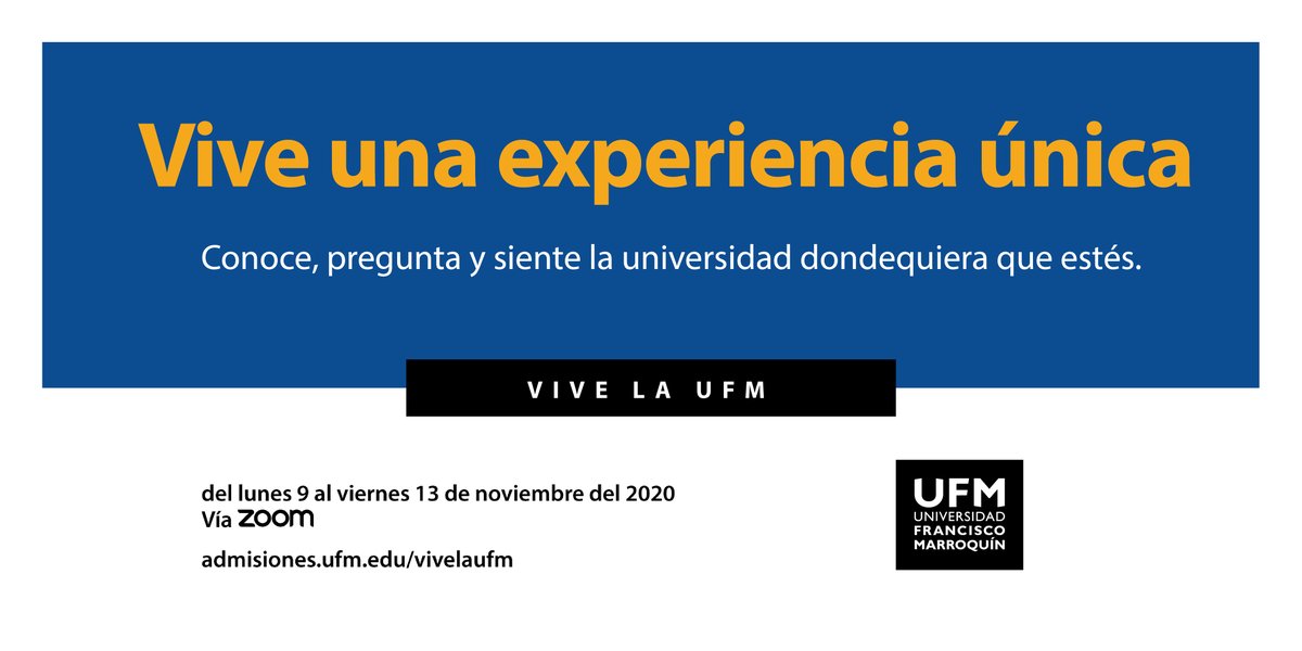 UFMedu's tweet photo. Explora las carreras que te ofrece la #UFM en el próximo #VivelaUFM. Inscríbete en https://t.co/pgM2hfiwrr #UFMVirtual #MeGustaUFM https://t.co/wD6AWWm6DA