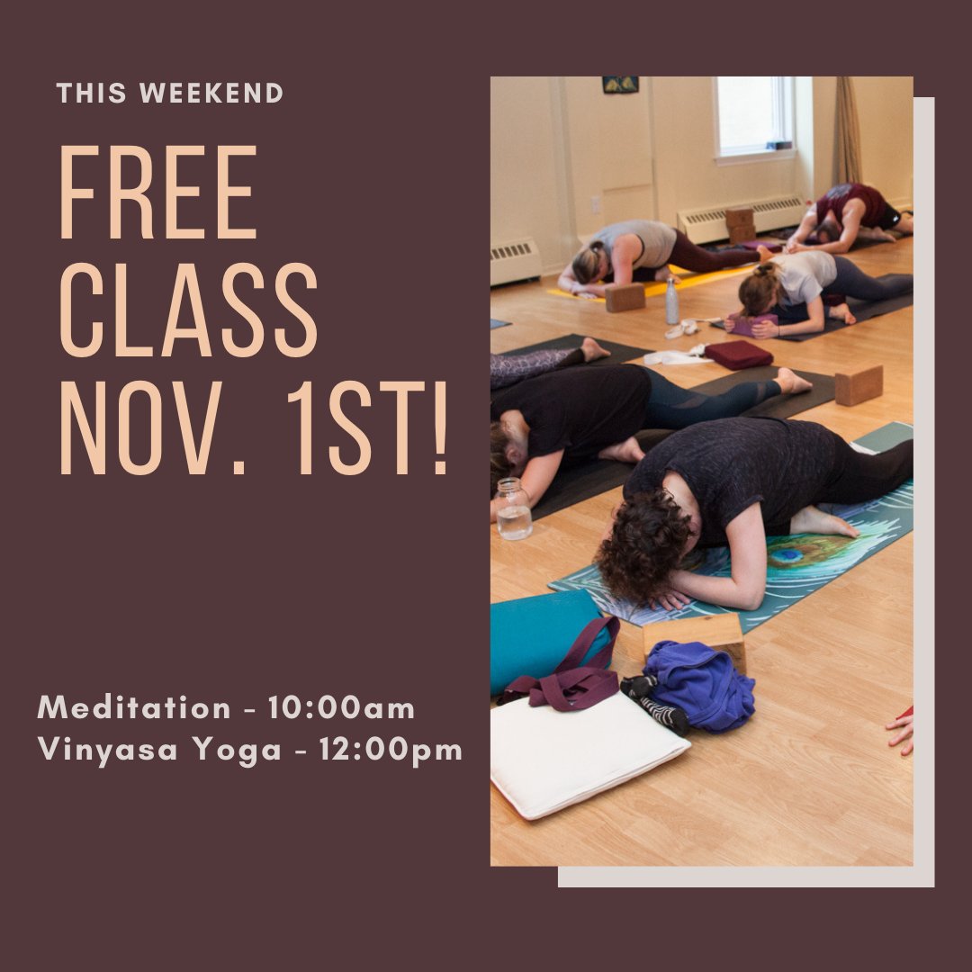 TAYS_YOGA's tweet photo. Don't forget to join Mike and Abra this weekend for TWO classes for free!

Simply register online to join us this coming November 1st at 10:00am for a guided meditation and at 12:00pm for an All Levels Vinyasa class. 

https://t.co/KG8nzerbxK https://t.co/VSQiFz5mpW