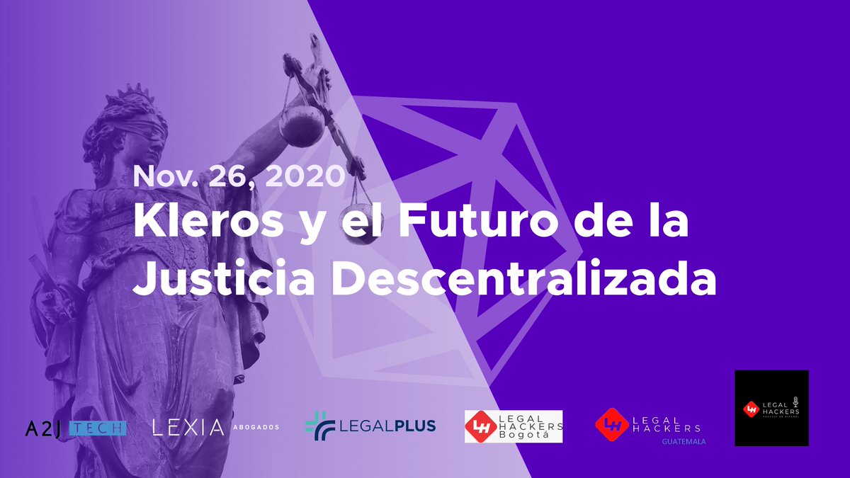 GTLegalHackers's tweet photo. Se viene un gran evento organizado junto con @Kleros_io.
Inscripciones: https://t.co/YZooeGS1Ai
Gracias a todos nuestros panelistas y a @GoA2JTech, @Podcast_LH, @legalhackersBOG, #LegalPlus y #LexiaAbogados. 

#LegalTech https://t.co/AKoy2lFkLt