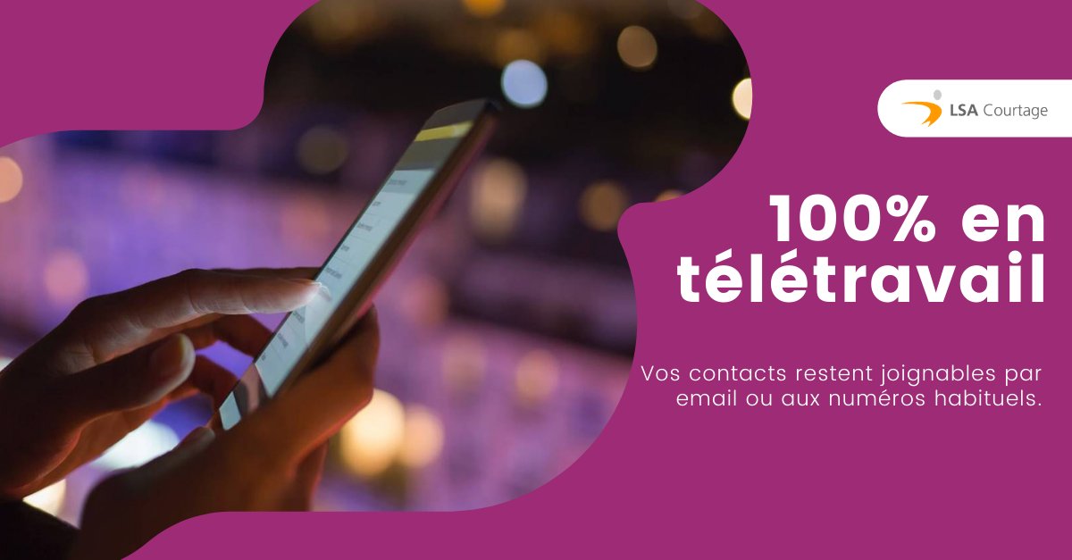 Ascentiel's tweet photo. 📢 LSA Courtage se mobilise. 

Depuis ce vendredi matin 9H, tous nos collaborateurs travaillent à distance. 

Équipées 💻 et motivées 🔥, nos équipes continueront à assurer la poursuite de notre activité et maintenir un service de qualité 💪 https://t.co/8qy4vfAFGr