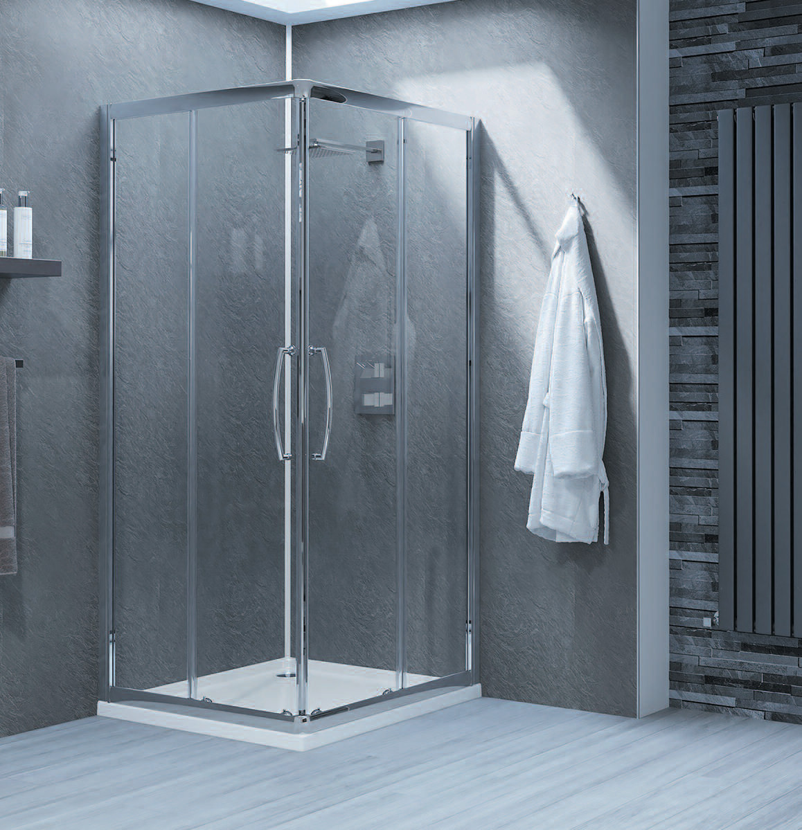 Our shower splashbacks are available in a wide range of colours and patterns in both branches.