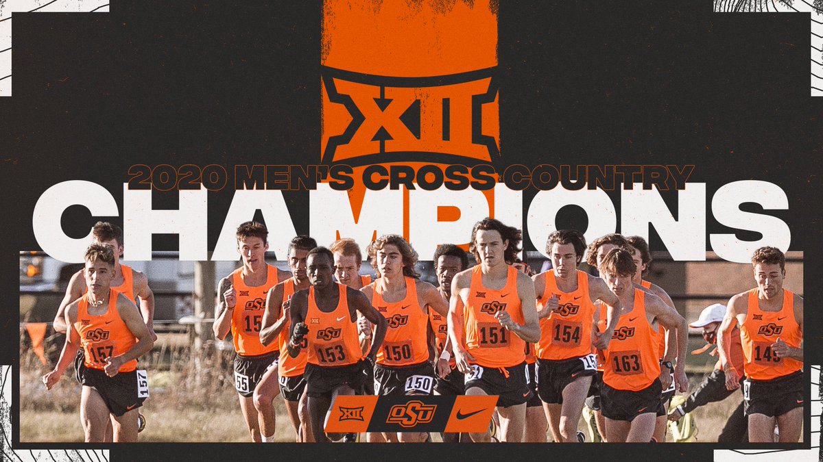 run4okstate's tweet photo. The Oklahoma State Cowboys are 2020 Big 12 Cross Country Champions.

#GoPokes | #run4okstate https://t.co/CuEv46p5Gn