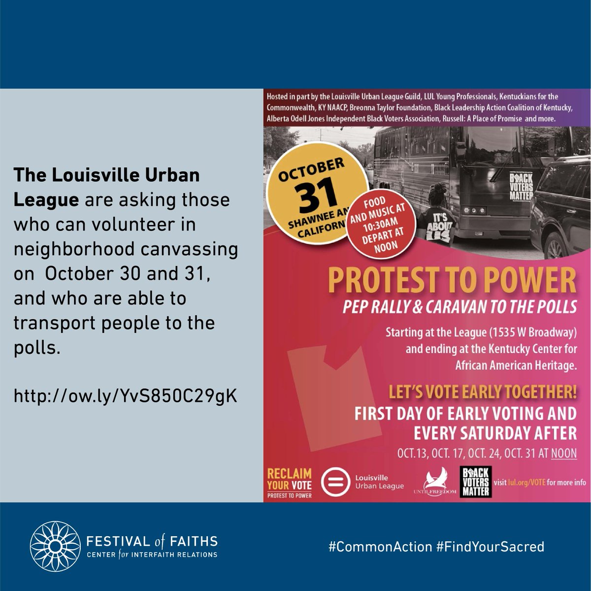 festoffaiths's tweet photo. Have you made your voting plans yet? If you haven’t voted yet, there are many organizations or business helping the community so that we can have a safe and social distanced election. Many are also asking for volunteers on Nov. 3rd.
#FindYourSacred #Vote2020 #CommonAction https://t.co/dZtU5Z7jBI