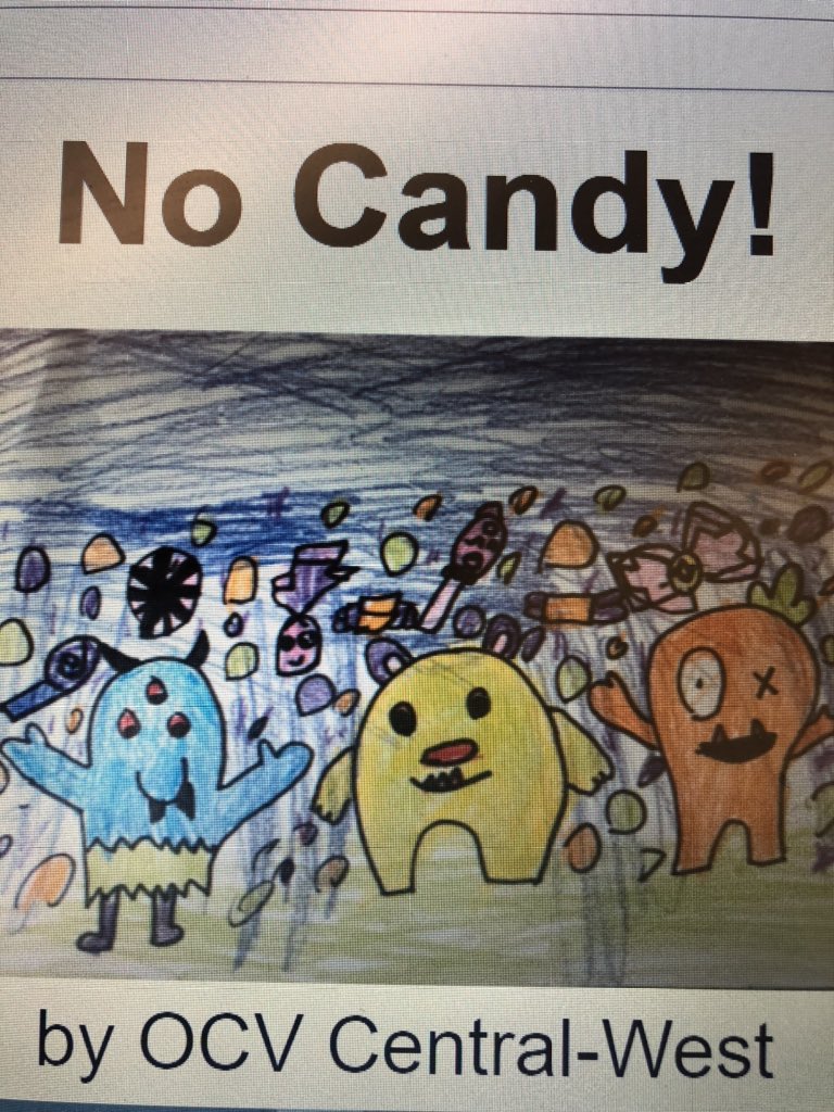 OCVCentralWest's tweet photo. Thanks to Central West OCV A1A Grade 1 authors for sharing their storybook “No Candy!” with campus classmates. @OCDSB https://t.co/E6G9wGgQ78
