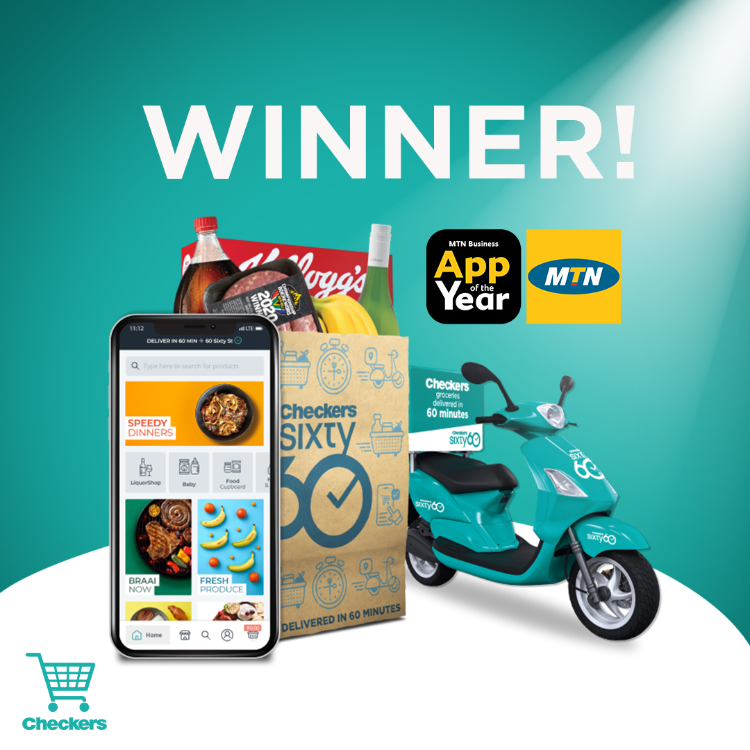 CheckersSA's tweet image. #Sixty60 received 2 awards last night including the People’s Choice award for being the most creative, innovative and user-friendly app at the @MTNza Business App of the Year Awards 2020! Thank you for voting for us, SA! bit.ly/3jJfTrk