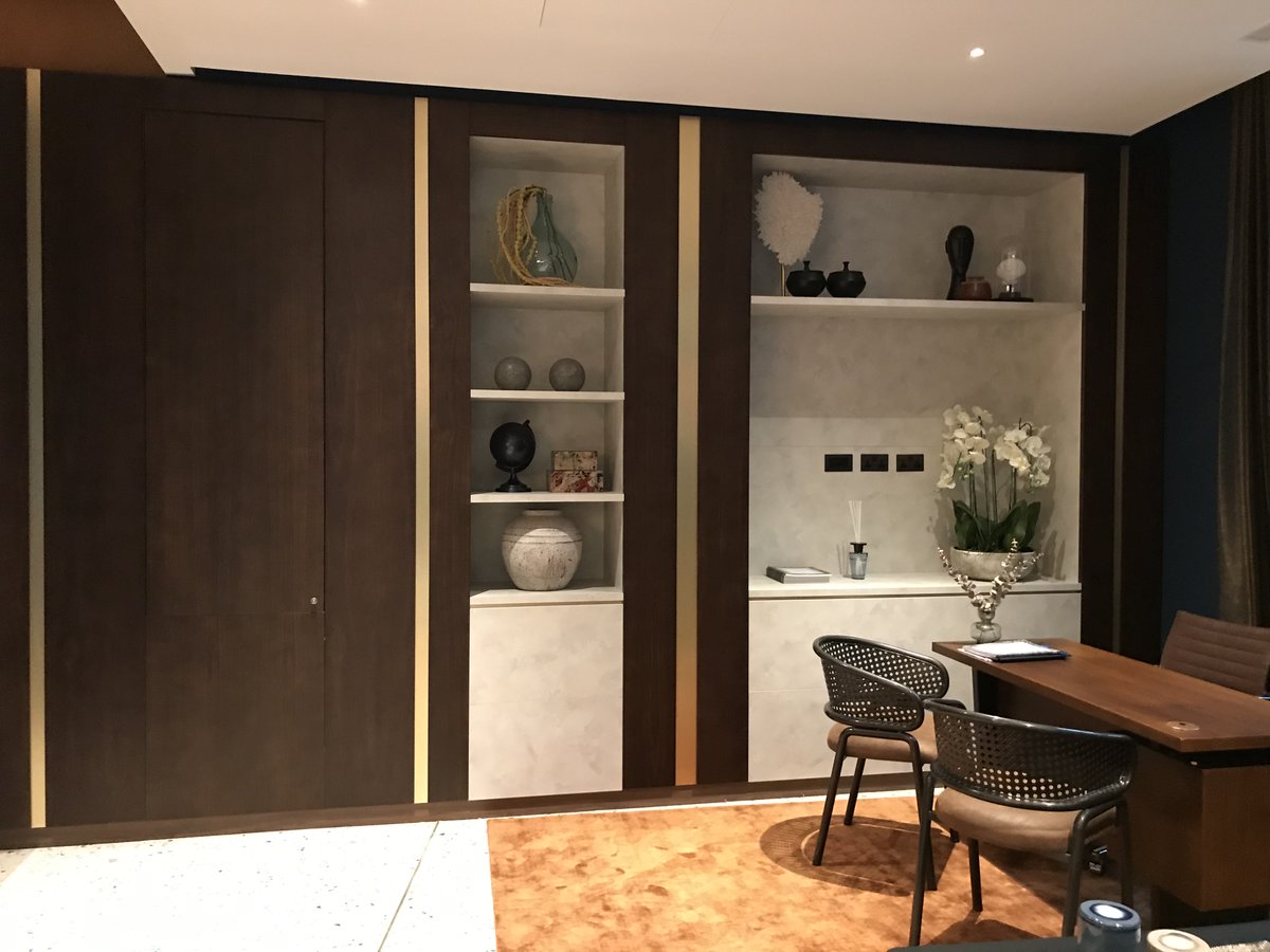 Finishing touches being applied on this specialist joinery project in London. 
It certainly has the Wow factor! 
Well done to everyone involved on this one. 
Looks great! 
#specialistjoinery #projectmanagement #teamwoodmarque