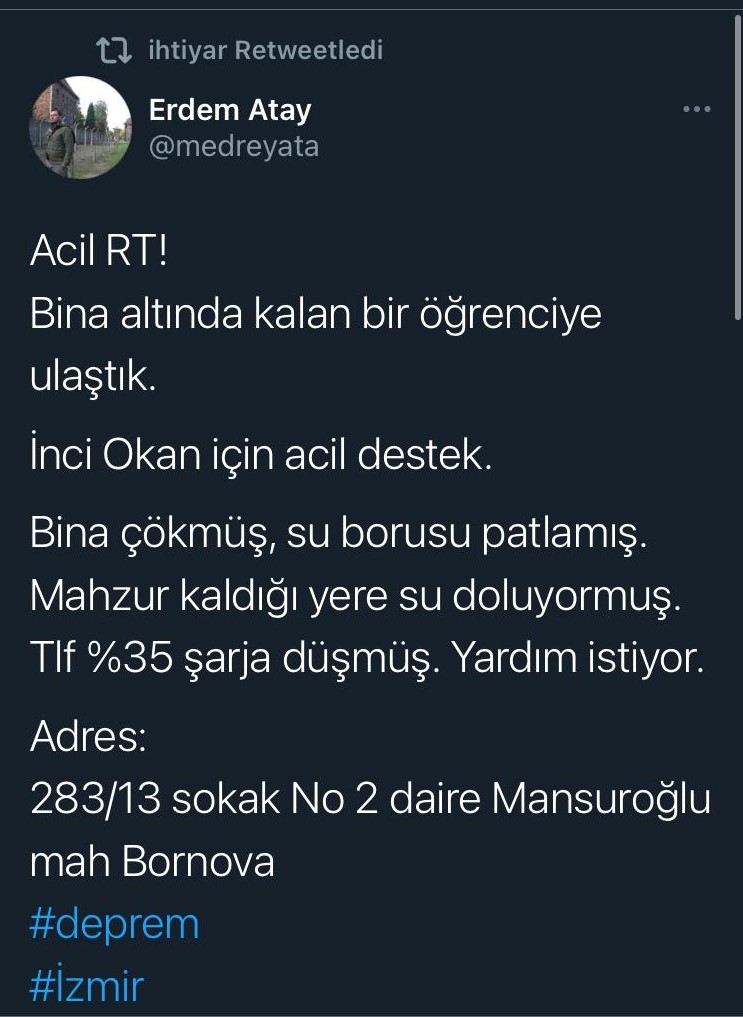 haber365's tweet photo. İzmir depreminde enkaz altında kalan öğrenciye ulaşıldı

#deprem #izmir https://t.co/v0xXPon96N