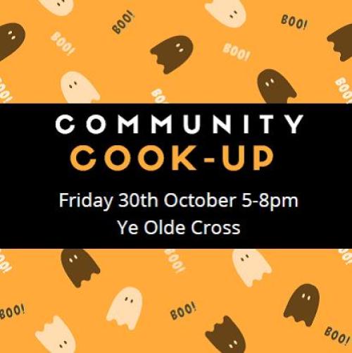 OurYeOldeCross's tweet photo. Who is ready for some delicious grub and to donate to a good cause? TODAY is our Community Cook Up! 
5 - 8pm - dont forget to pop down to kick start the Halloween weekend celebrations 👻 #community #yeoldecross #ryton #halloween #donate #MateiBaran #gateshead #sweets #cooking https://t.co/dbmQh5geRt