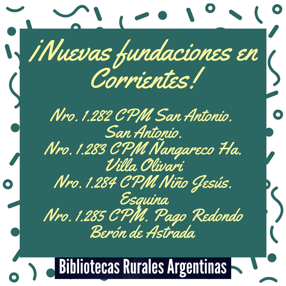 Biblioruralesar's tweet photo. Más Centros de Protección al Menor en Corrientes contarán con biblioteca. ¿Conocés alguna localidad que necesite una biblioteca? ¡Escribinos! https://t.co/3gaWKplZUT https://t.co/ClZtn9HsZS