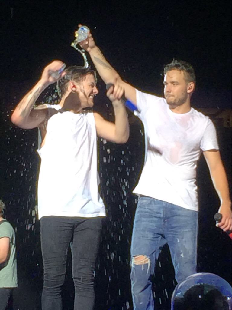 louis tomlinson with wet hair; a thread