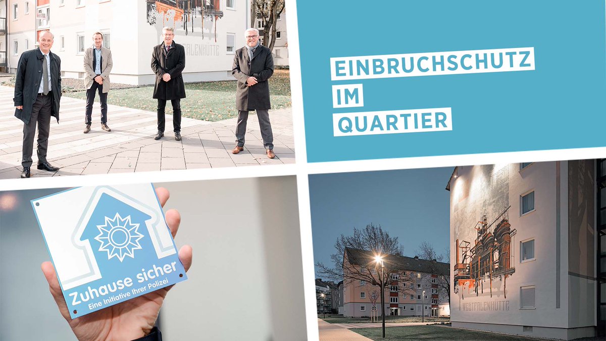Vivawest_Wohnen's tweet photo. Anlässlich des Aktionstags der #Polizei zum Thema Einbruchschutz hat VdW-Verbandsdirektor Alexander Rychter das modernisierte und mit der Plakette „Zuhause sicher!“ ausgezeichnete #VIVAWEST-Quartier Borsig-West in der Dortmunder Nordstadt besucht. #vdwrw #zuhausesicher #riegelvor https://t.co/HPVxQMnavB