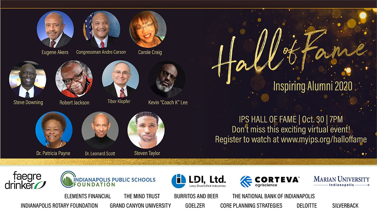 IPSSchools's tweet photo. The IPS Hall of Fame Awards will honor our Inspiring Alumni this evening! Congrats to all of this year's inductees! This exciting virtual event is made possible by title sponsor Faegre Drinker, the IPS Foundation and others. To watch, visit https://t.co/jS3BwT1tAi. https://t.co/xvya63Eu0c