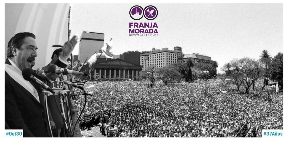 FranjaMisiones's tweet photo. Hoy, hace 37 años, la DEMOCRACIA ganaba LA CALLE.
La calle como la democracia no es de nadie, es de todos.

Celebremos que así sea.

#DiaDeLaRecuperacionDeLaDemocracia
#Oct30 #37Años #RaulAlfonsin https://t.co/n3SqgMzb05