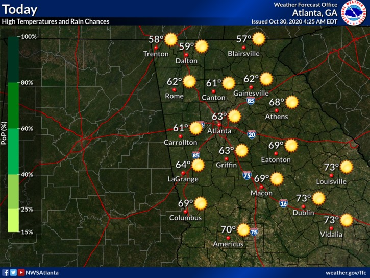 Going to be nice day here in Georgia and a cooler night for your Halloween Eve. #gawx #GaWxCond https://t.co/B9rhu2cDvC