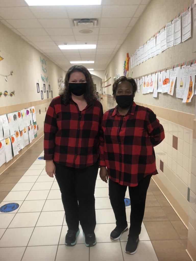 My twin <a href="/WandaLagail/">Wanda Wilson, M.Ed</a> for red ribbon week!  She is a great teaching partner!  Synergy is best!❤️ #leadlikeapatriot <a href="/JackTylerISD/">Jack Elementary</a>