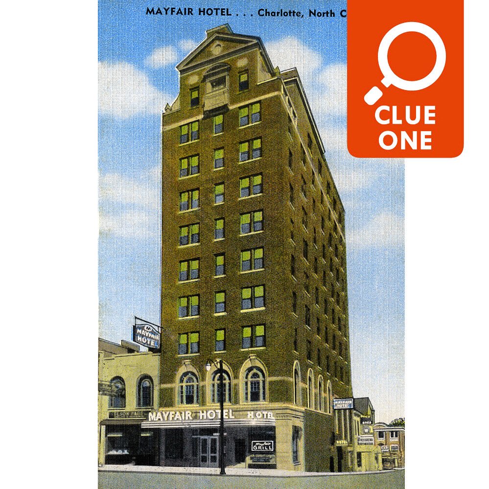 cltiscreative's tweet photo. Matt and Tim are somewhere really spooky in the Center City today. You may feel possessed to say it's the Dunhill Hotel (formerly the Mayfair Hotel). But, that answer won't give you a ghost of a chance. Where are they? Guess here and find at on @qclife at 3PM! #WhereAreWeInCLT https://t.co/XyFROxlEZq
