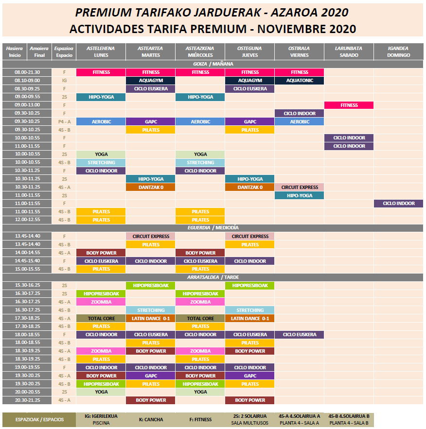 Azaroko PREMIUM jardueren zerrenda hementxe! ¡Aquí tienes el listado de las actividades PREMIUM de Noviembre! 🥇🏵️🏆

#premium #ermua #IMD #MAB #kirola #deportebizkaino #actividadfisica #jarduerafisikoa