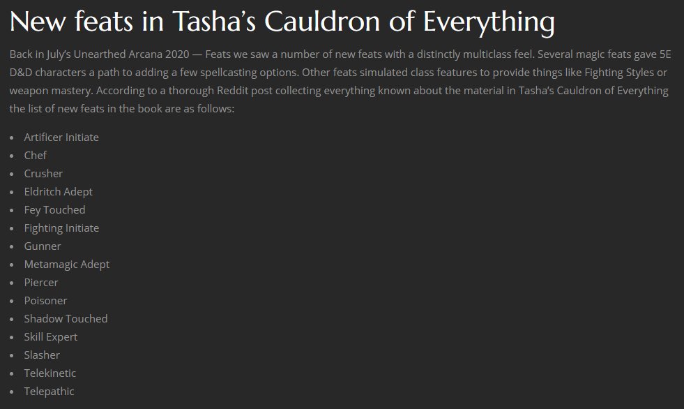 BrokerCrow's tweet photo. Just a snippet of the goodess to come in the Tasha's book coming out next month. Thanks to #Nerdarchy for posting this article that sheds some light on things we've been looking forward to! #DnD
https://t.co/uLOlgSWVds https://t.co/JZC4GgZrpM