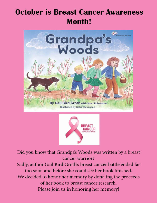 DynResources's tweet photo. In the last couple of days of October and Breast Cancer Awareness month, we honor Gail Bird Groth, the author of Grandpa's Woods and our very own breast cancer warrior.  Get your copy at https://t.co/KmKBeVwXCX
#BreastCancerAwarenessMonth #slp #slp2be #childrensbooks #pinkribbon https://t.co/UP9x8zttRJ