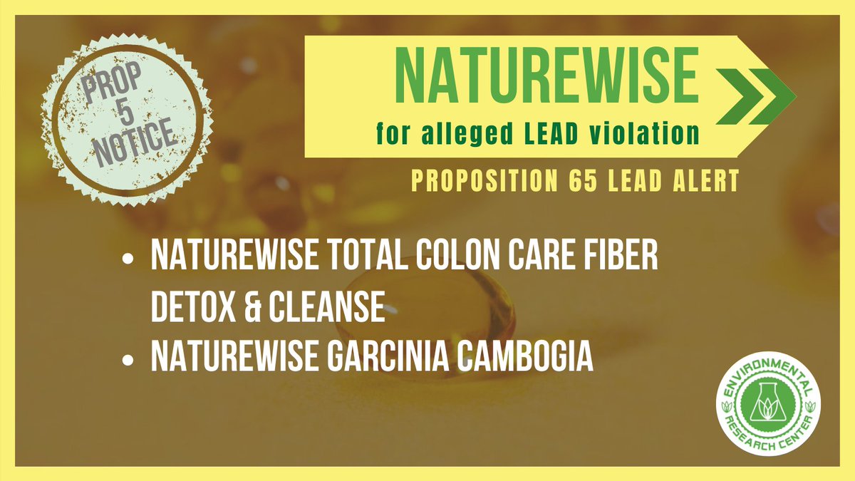 ERC501c3's tweet image. Comment below if you've had any of these products.
#Naturewise has alleged LEAD contamination alerts out under #Proposition65 (State of CA), which requires companies to include a warning if the product exposes consumers to more than .5µg/day (as is alleged with these products)).
