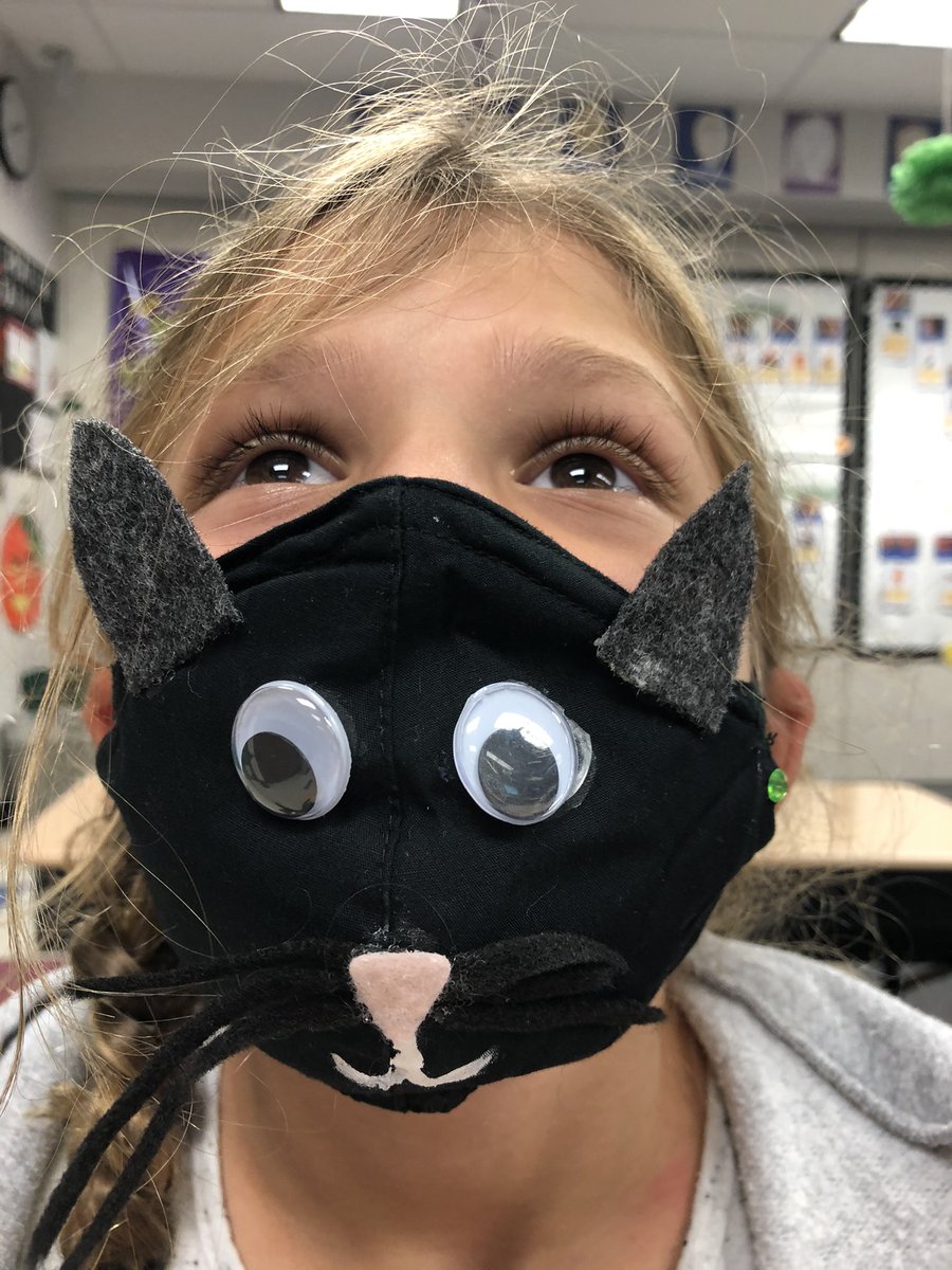 MissSeip's tweet photo. Dressed our masks up for Halloween! 🎃 👻 https://t.co/NCfnhaybmA