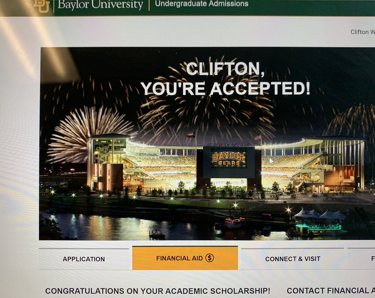 CliffIV_'s tweet photo. Academic Scholarship to Baylor University 🟢🟡🐻 https://t.co/Cuxk8LVXQC