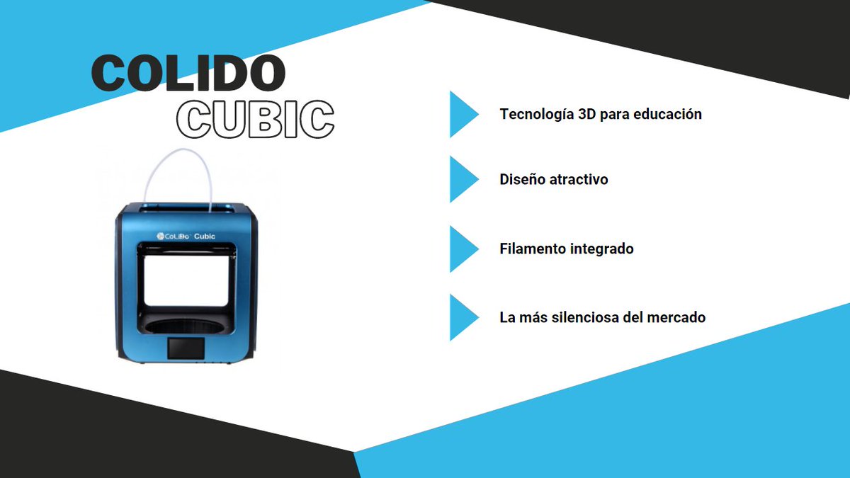 ¡Hoy os presentamos la #ColidoCubic! 👏🏽
⠀
Una #impresora3D perfecta para el sector #educativo 👩🏼‍🏫
⠀
Con filamento integrado y un diseño atractivo, esta #impresora3D se caracteriza por ser la más #silenciosa del mercado.
⠀
¿Quieres saber más? 🤔
⠀