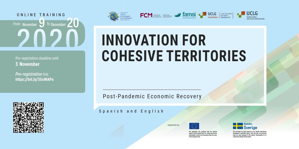 UclgLed's tweet photo. You wish to share experiences and learn good practices about #LED against #COVID19❓
❗️Don't miss the opportunity, sign up for our online training 👉https://t.co/zu5ddG0saf before 3/11 ⏰
#Listen2Cities #localgov #TransformativeEconomies #BeyondTheOutbreak #LearningWithUclg https://t.co/ygfhQtZYCv