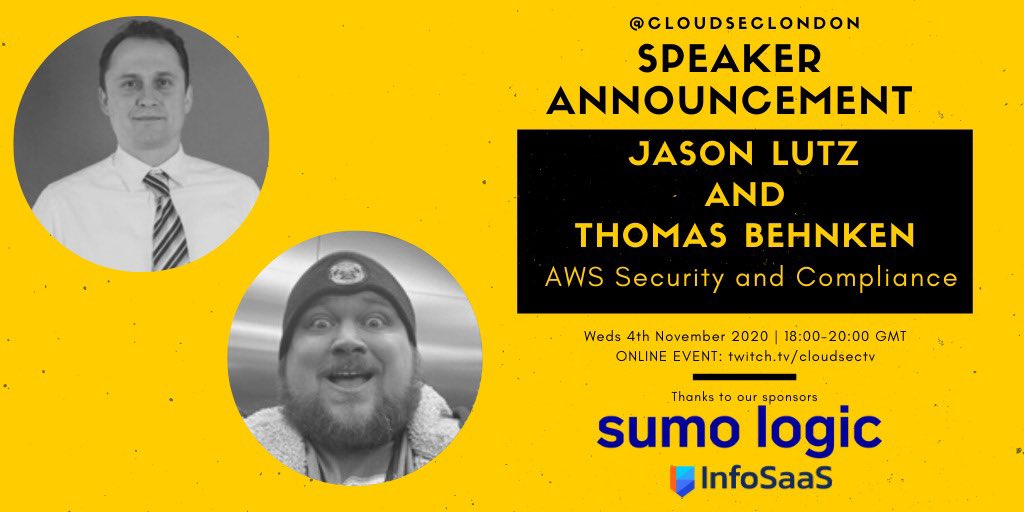 For our #AWS session next week we will be joined by Jason Lutz and Thomas Behnken. They’ll share some insight into the account owners side of the shared responsibility model and more. 

Looking forward to this one. 
Full details at cloudsecuritylondon.com
