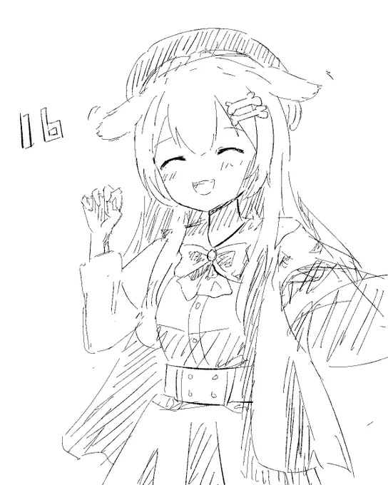 毎日20分落書き(16)
今日は可愛いな感じ目指して😊
結果は間に合わないです...色付きません
代わりに簡単な線を影付きます
明日もかわいいを目指して頑張ります!! 