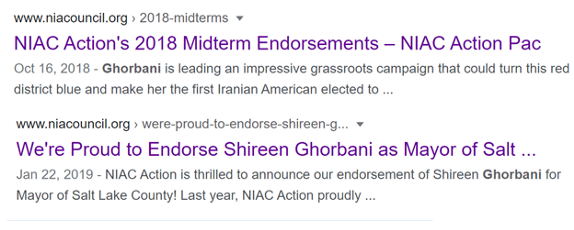 32)Ghorbani is endorsed by NIAC and participated in their online events.
