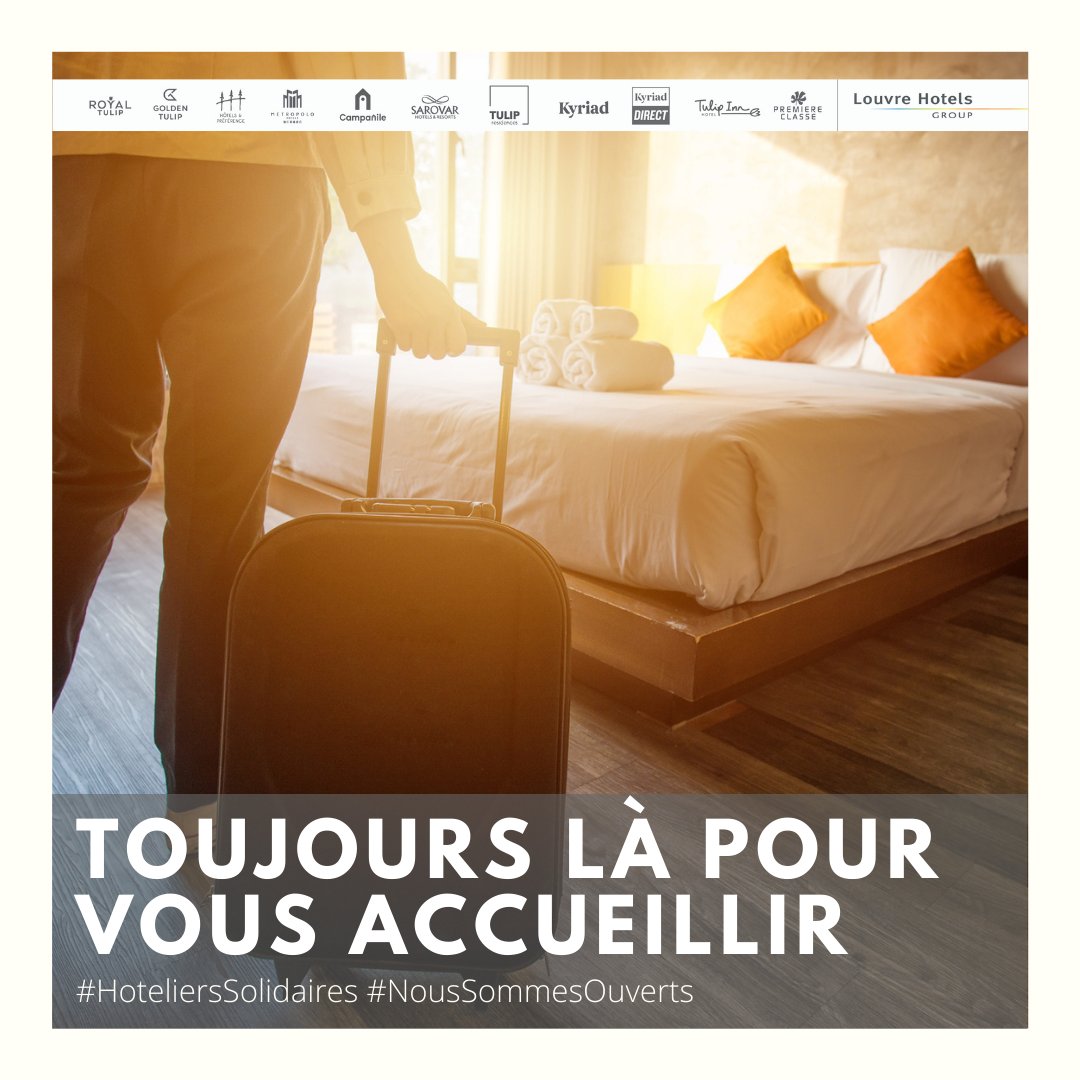 LouvreHotels's tweet photo. Même pendant le #confinement, nos hôtels français restent ouverts pour vous accueillir. Nos équipes sont à votre disposition pour que vous passiez un agréable séjour, dans le respect des normes sanitaires et avec des offres de restauration #HôteliersSolidaires #NousSommesOuverts https://t.co/aDIBkzevhF